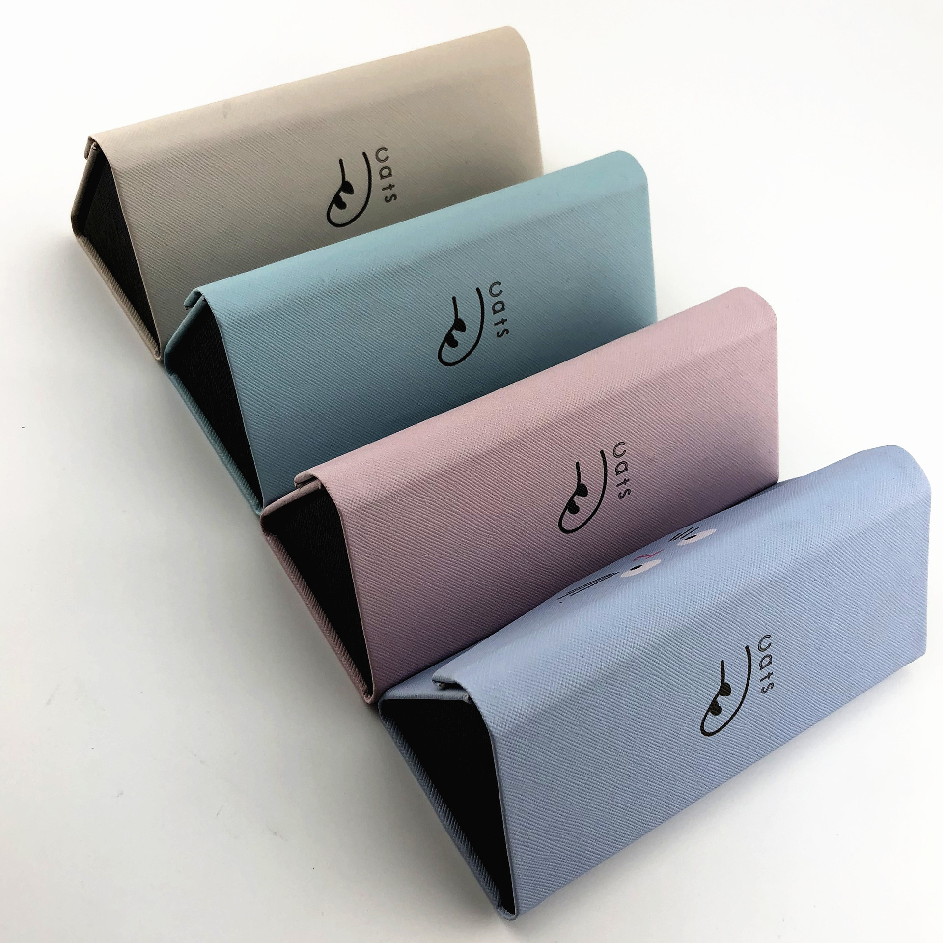 可爱三角折叠手工眼镜盒 创意卡通猫咪小清新太阳镜盒 定制眼镜盒