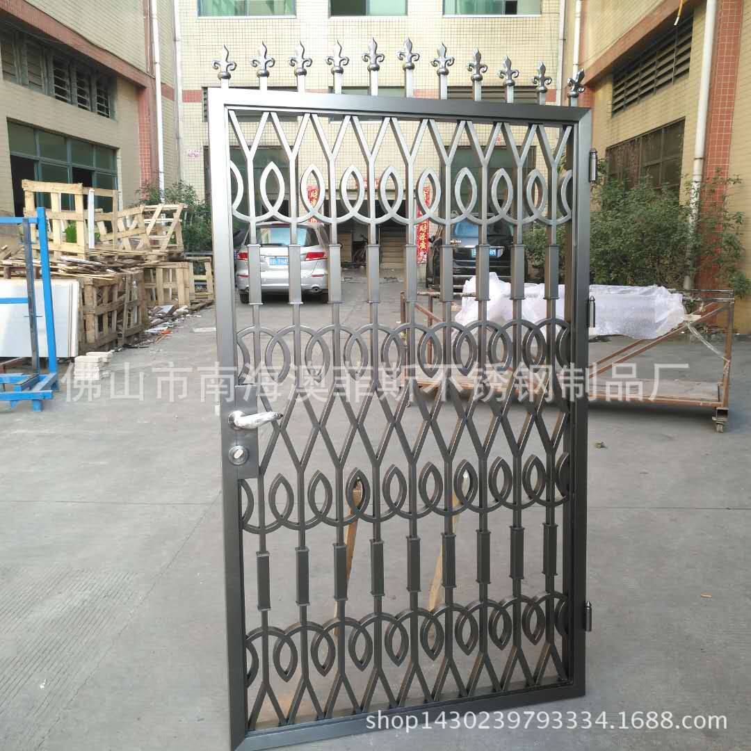 厂家定制不锈钢别墅庭院大门花园庭院门栅栏金属平开门可按图生产