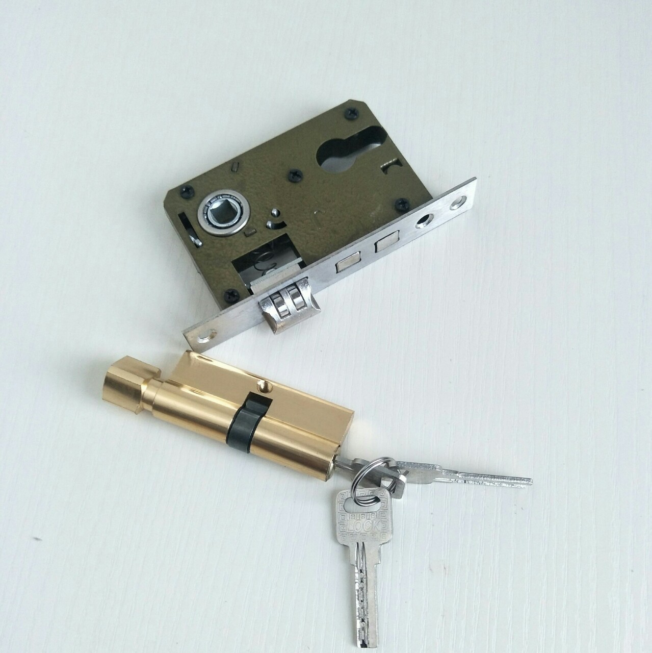 欧式象牙白室内房门锁现代简约执手锁卧室门锁木门锁小50轴承锁具