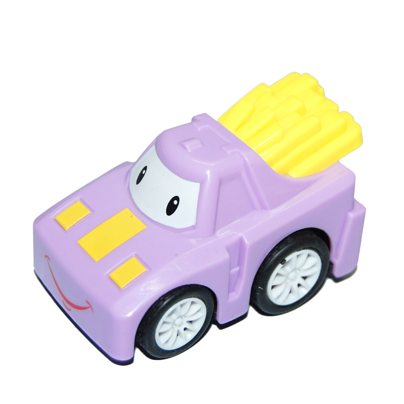 儿童益智卡通薯条车汉堡车回力车实色回力卡通车回力卡通玩具车