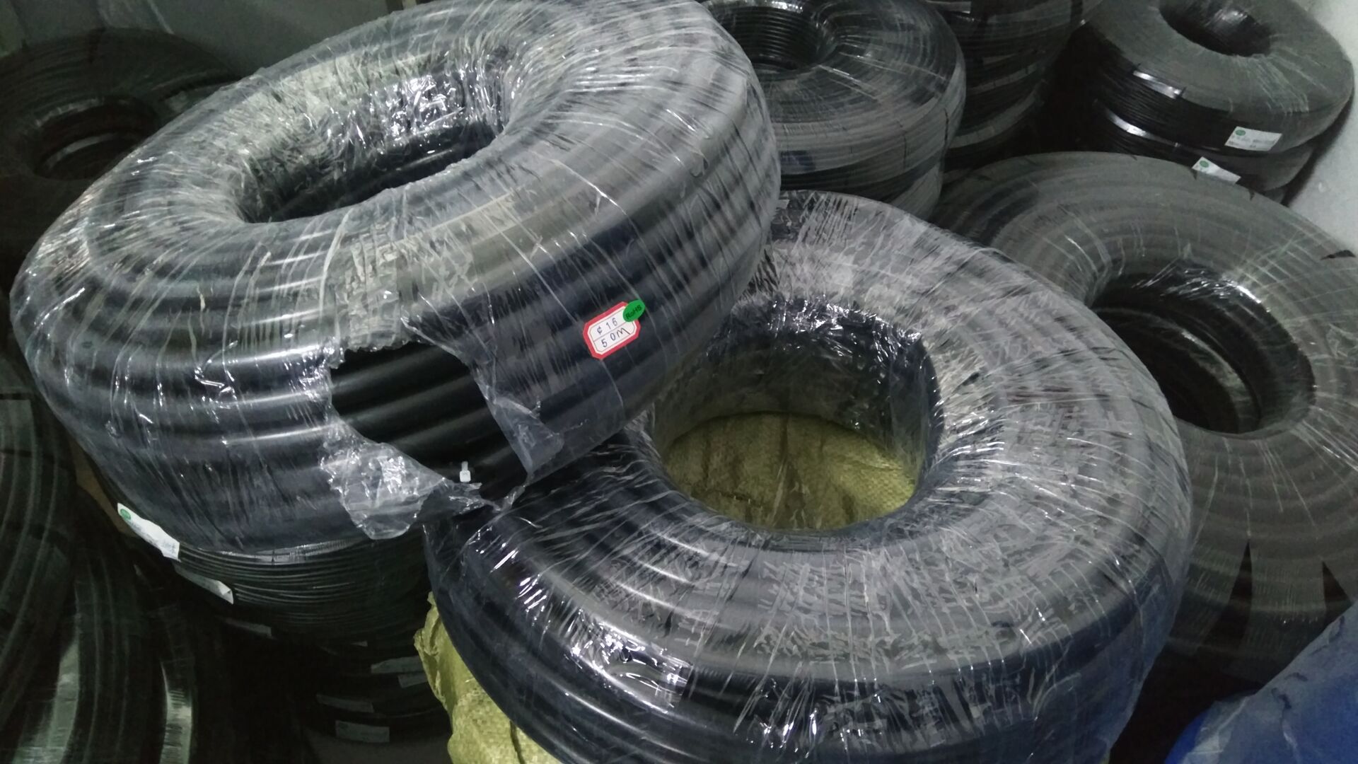 16mmpvc套管 300v新料黑色pvc套管 pvc软管 胶管50米/卷 不又字