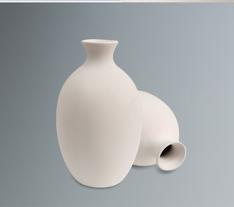 陶艺素坯胖胖瓶景德镇花瓶素坯白坯 素烧坯陶艺材料diy釉下彩素坯
