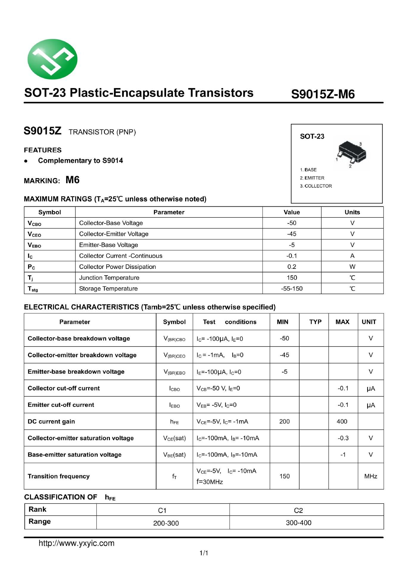 中平||yxybdt一级代理 s9015 印m6 sot23 pnp 贴片三极管