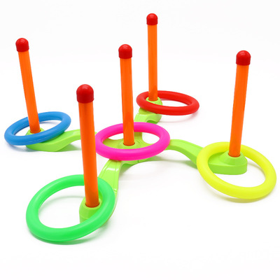 外贸儿童玩具十字5环投掷套圈圈益智健身器具亲子抛圈运动玩具