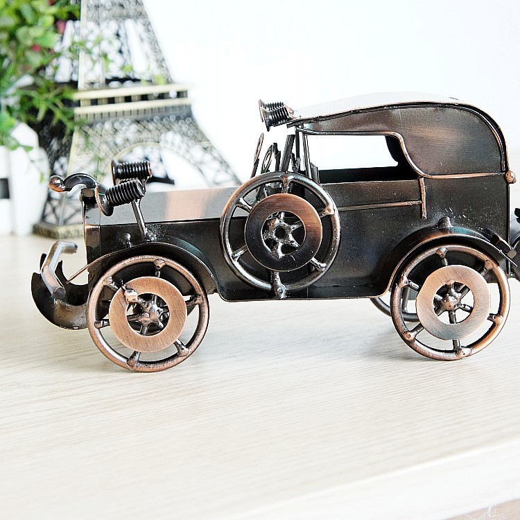 Classic Car Model Supply Antique Electroplating Car Model Metal Crafts Shooting Props Q87 Two-Color Mixed Hair