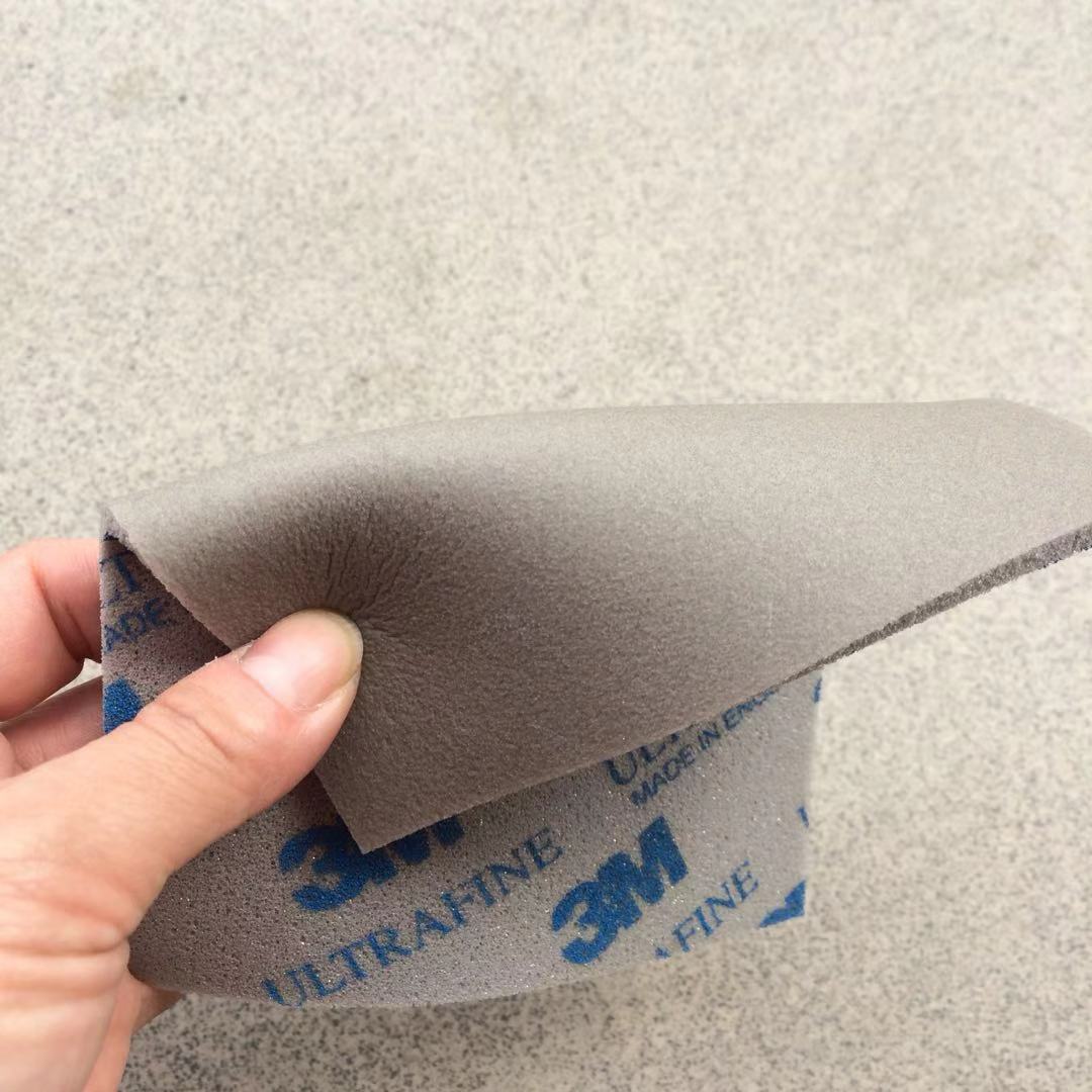 厂家供应3m海绵砂纸 红绿蓝色手机相机外壳抛光打磨海绵砂114*139