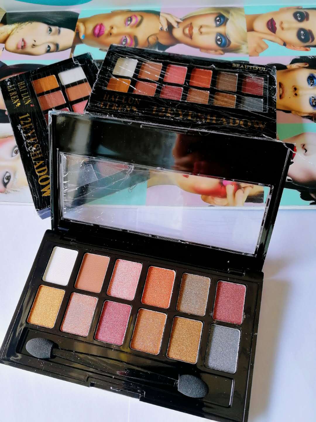 海伦丽人12色新款眼影多色珠光眼影彩妆批发厂家直销