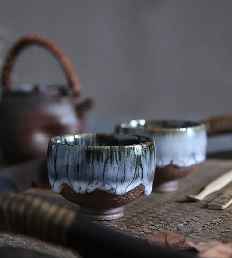 楚瓷景德镇鬼志野粗陶柴烧陶瓷主人杯品茗杯大号志野烧个人茶杯