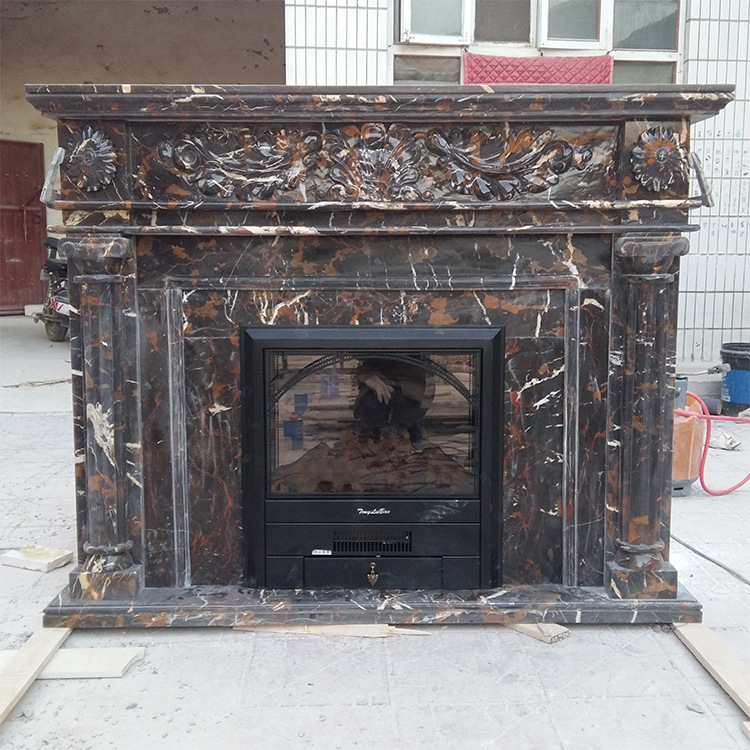 大理石雕刻欧式室内简约雕花壁炉架电视背景墙装饰柜摆件新品上市