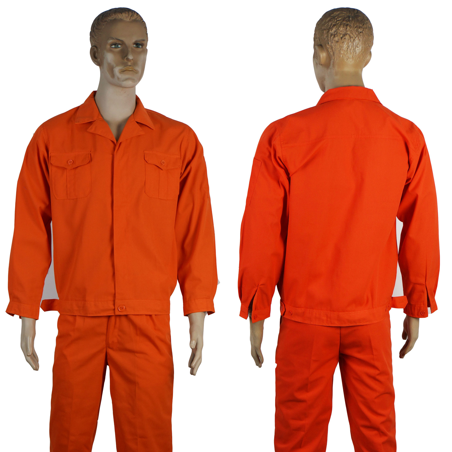 厂家直接供应 现货 订货 桔红涤平长袖炮兵服