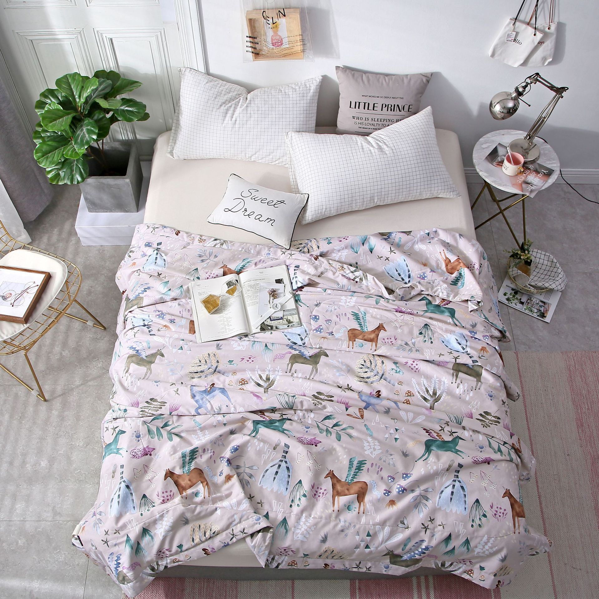 姑苏治锦2018新款天然桑蚕丝 蚕丝夏凉被 净重0.