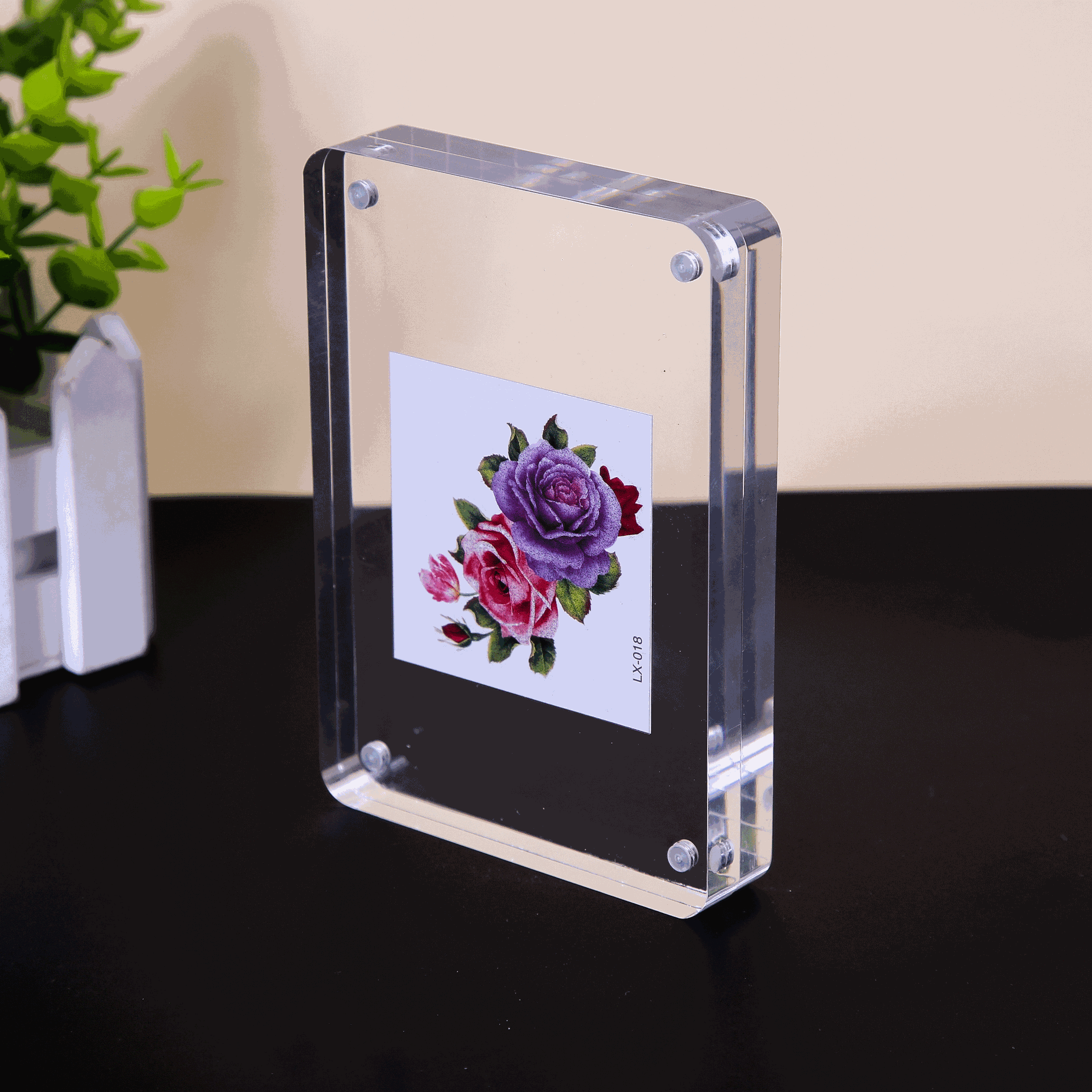 圆角6 7 8寸亚克力相框创意双面透明a4证书奖状框照片摆台相框