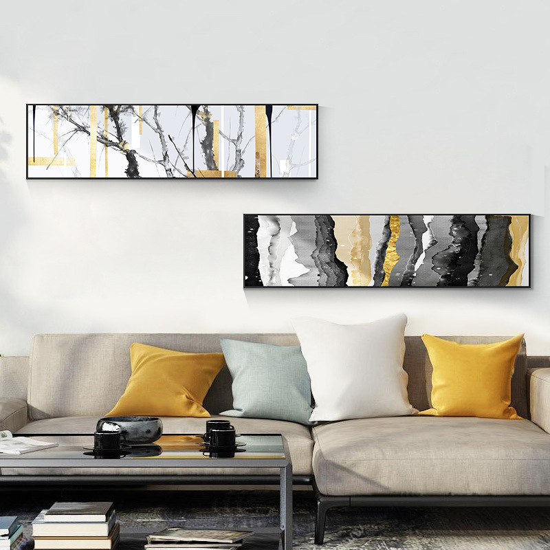 现代轻奢挂画沙发背景墙客厅横版抽象艺术画酒店宾馆卧室床头挂画
