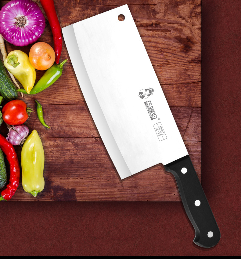 巧媳妇不锈钢厨房菜刀6件套装 切片刀冻肉刀水果刀实木刀座