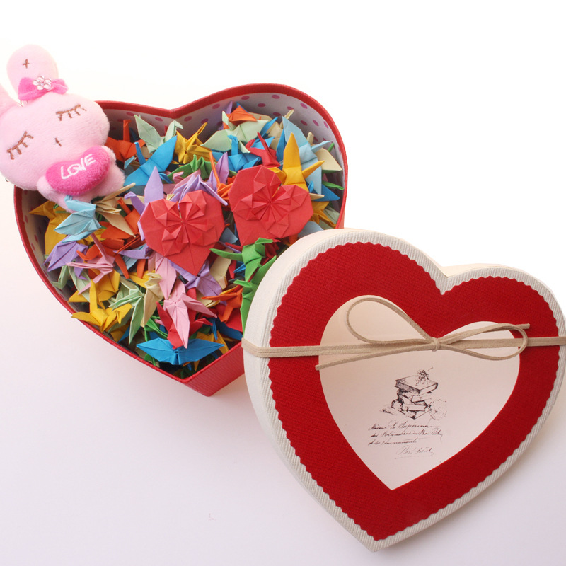 创意生日礼物彩色diy千纸鹤折纸成品加礼盒520女友情人节圣诞礼品