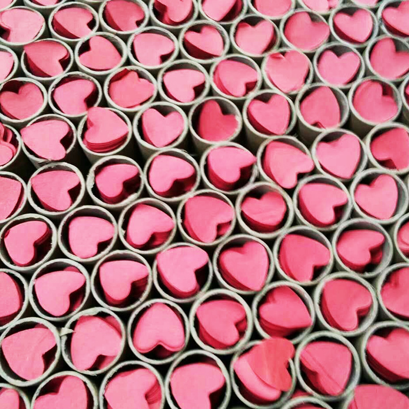 婚庆手持礼宾花填充物材料 礼炮材料桃心心形 婚庆礼花填充物爱心