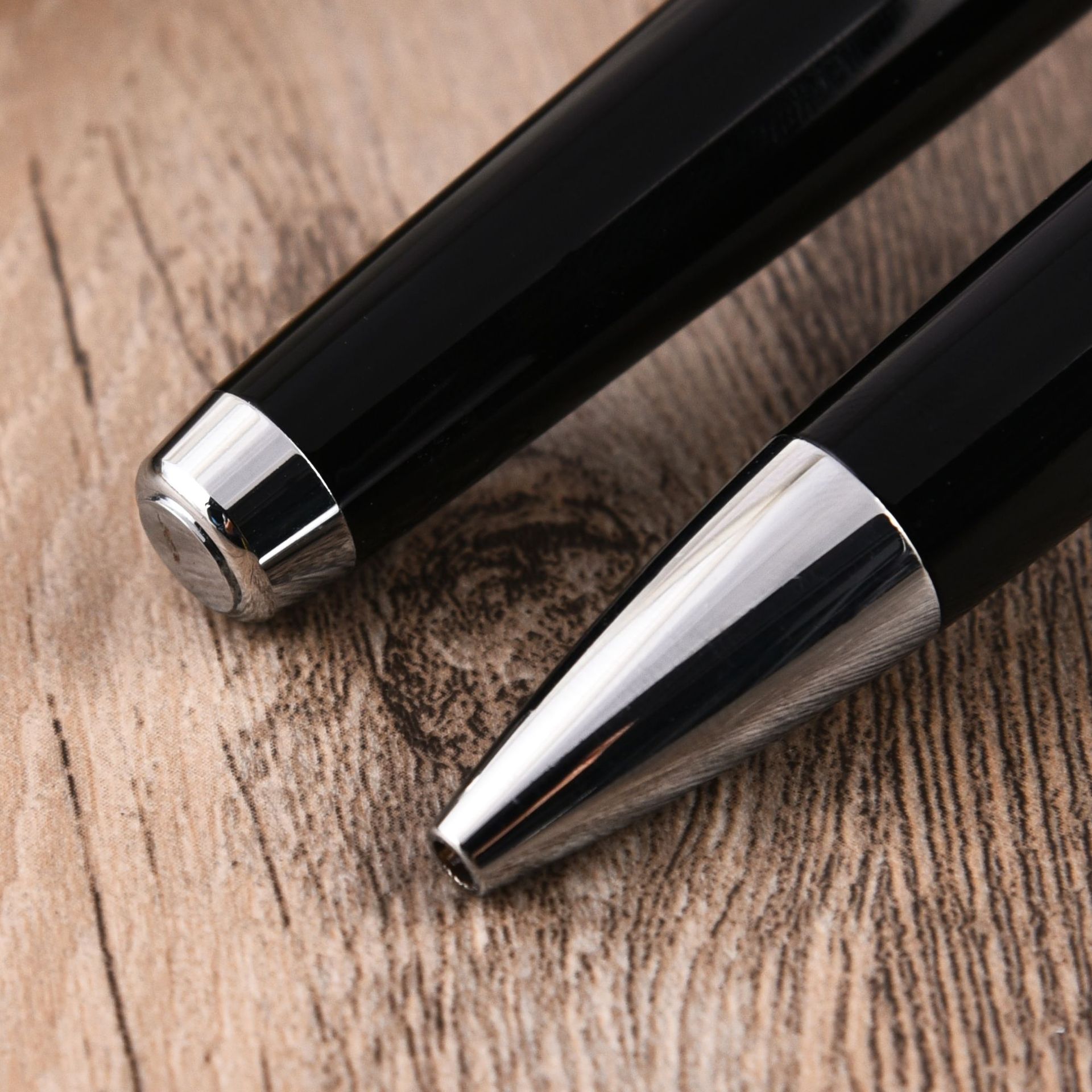 新款粗款玫瑰金金属签字笔黑色商务礼品签字笔圆珠笔