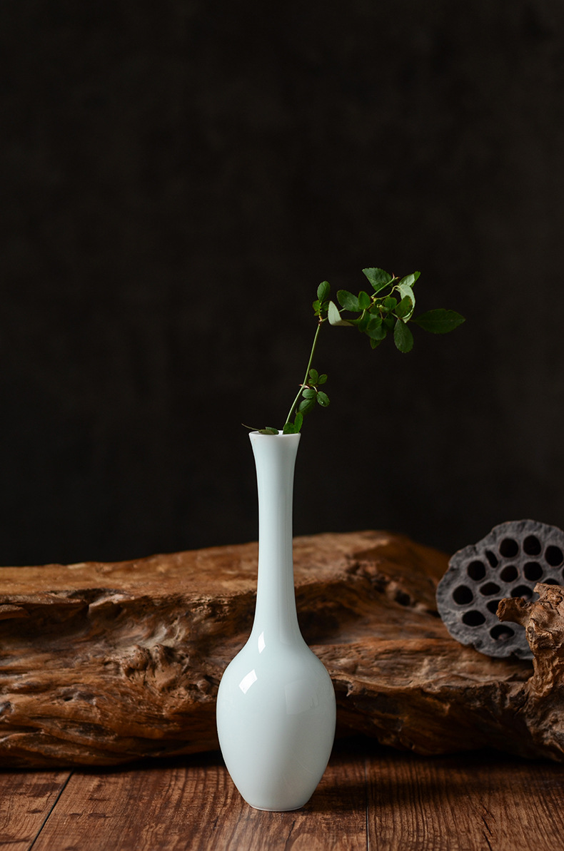 日式禅意陶瓷干花花瓶摆件 创意细口客厅餐桌插花花器家居装饰品