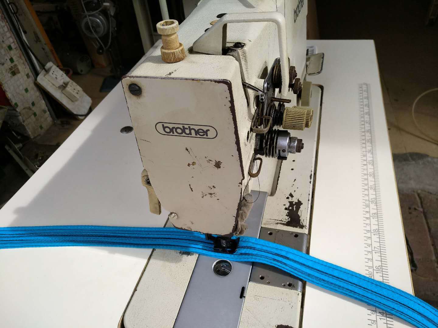 供应二手进口缝纫机兄弟牌842双针车brother双针机双针服装设备