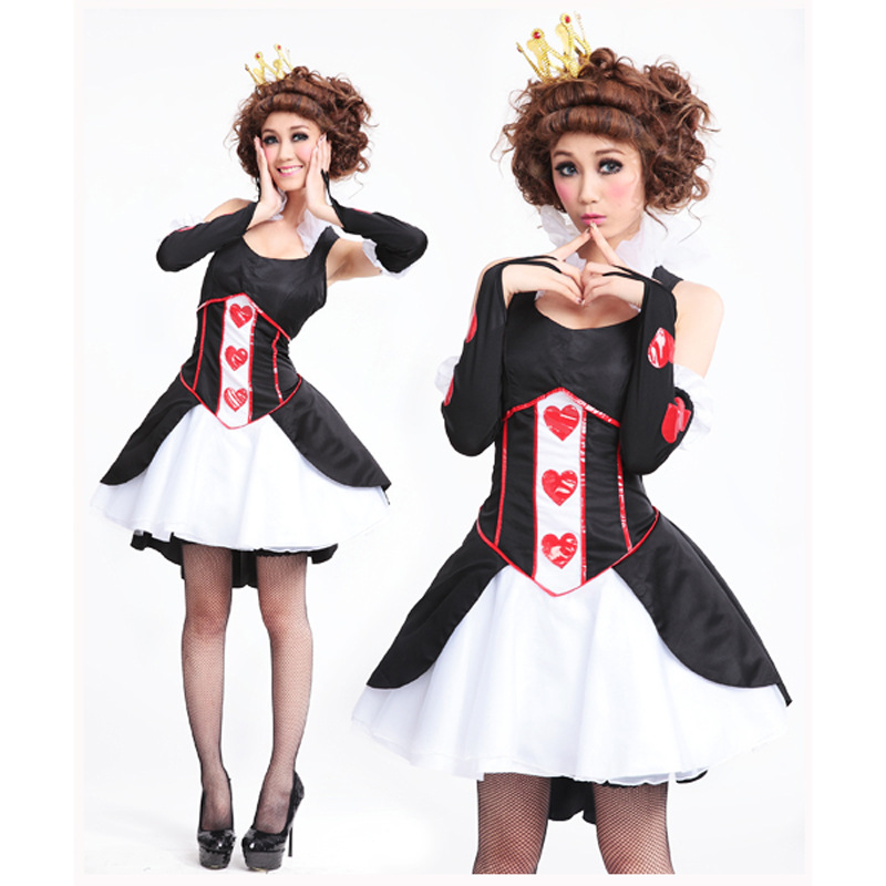 女王变装套装 cosplay 欧美女士万圣节服装 性感桃心女皇游戏制服