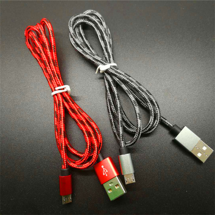 1米2米3米虎纹铝合金编织充电数据线安小卓米平华果为typec5678