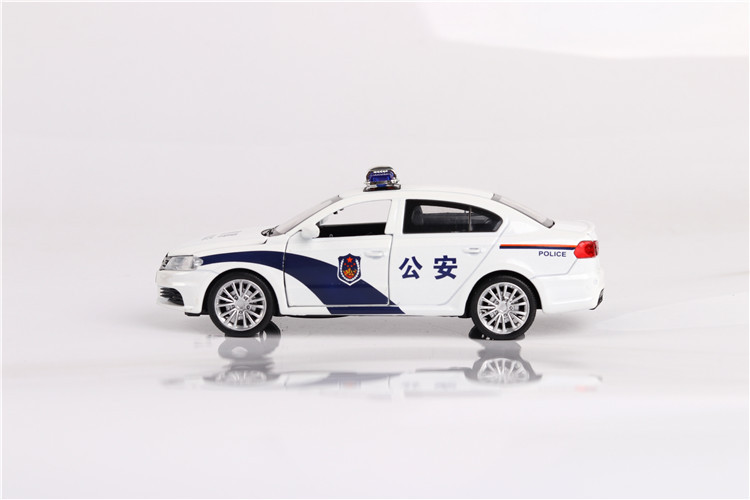 【盒装】朗逸警车公安车模型110 合金车模精品店玩具汽车摆件