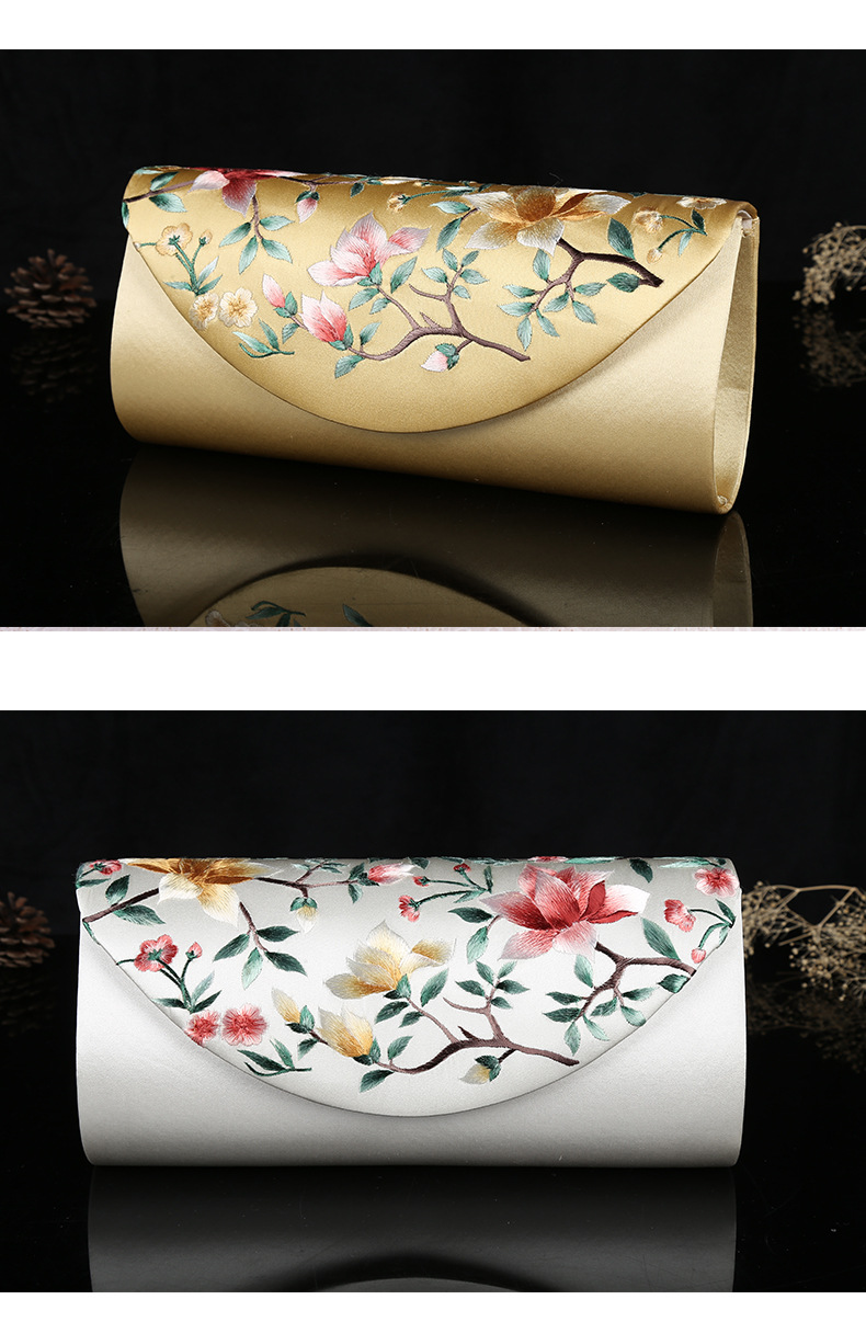 三折女士手拿钱包 杜鹃苏绣礼品 手工真丝平绣手工礼品 厂家直销