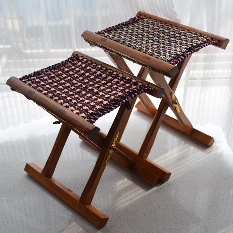 枣木马扎折叠小板凳便携式军工实木成人加厚小马扎迷你马扎子家用