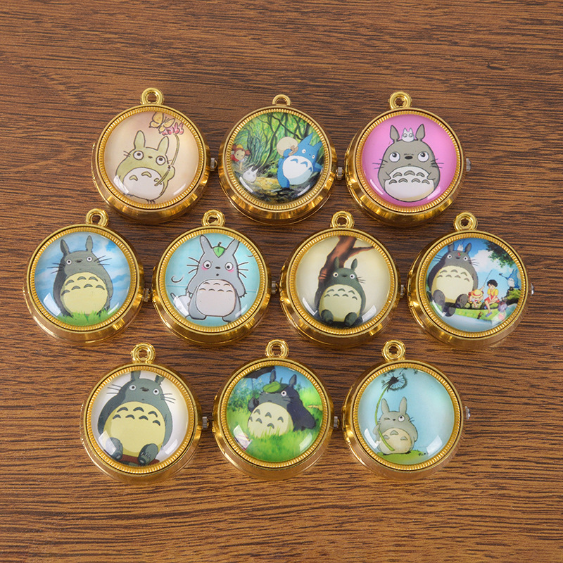 可旋转卡通动漫怀表可爱公主kt猫挂表儿童学生男女创意礼品定制图