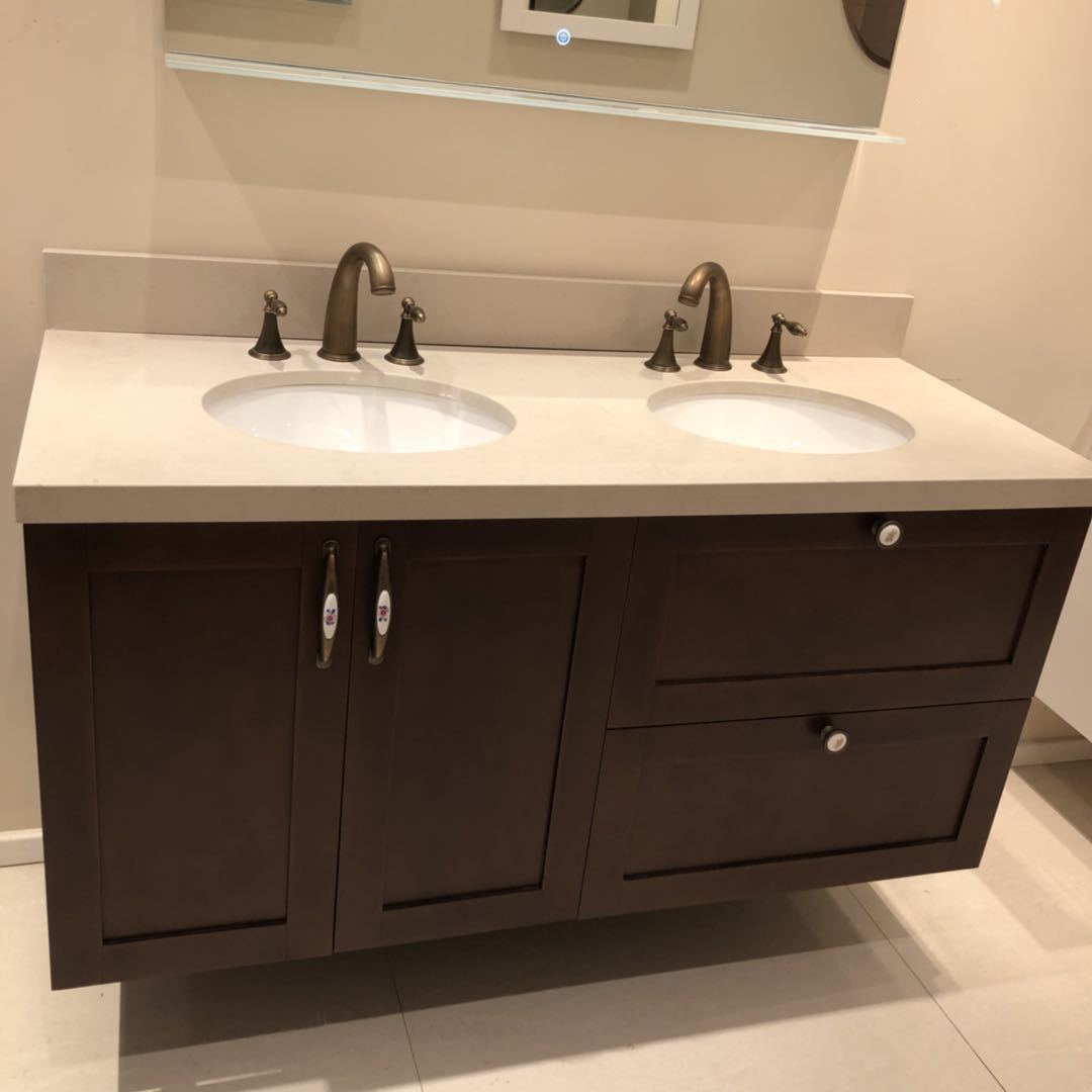 出口简约欧式pvc浴室柜 卫生间组合洗脸洗漱台盆吊柜卫浴柜定制