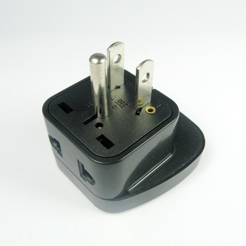 一转二美标转换插头 多功能美式转接头带保护门带侧面开孔