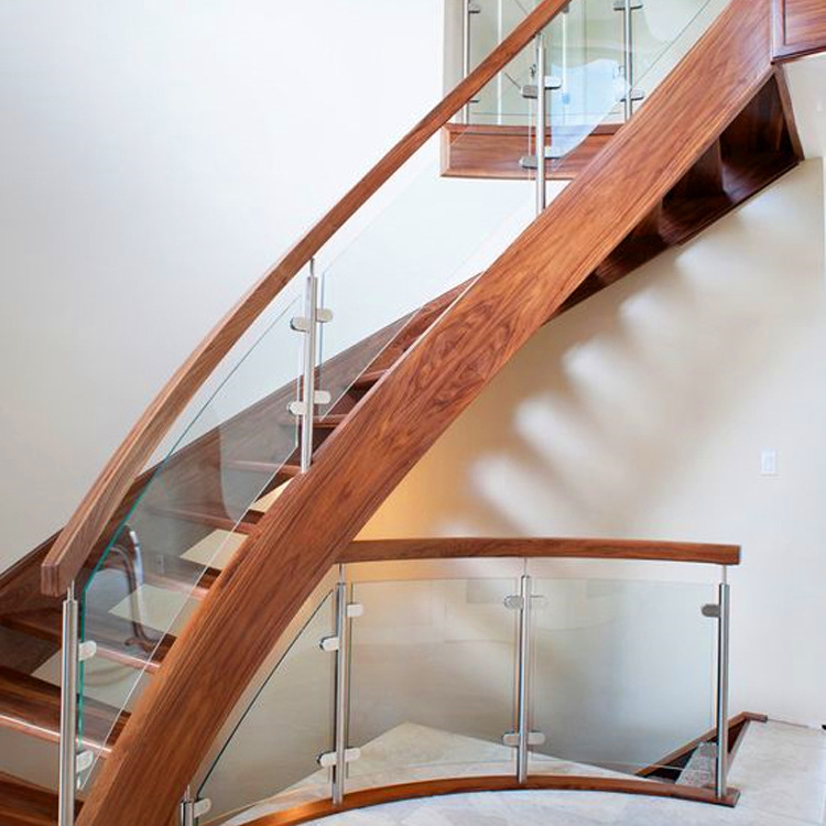 定制生产复式房楼梯 单龙骨弧形楼梯 楼梯装修效果图 来图生产