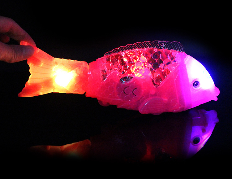 全身发光电动鱼 实色鱼 音乐摇摆鱼 尾巴会亮的摇摆鱼