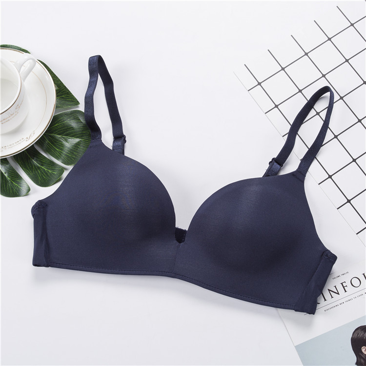 轻薄衣小胸聚拢薄杯调整型性感内衣批发一片式无痕无钢圈文胸纯色
