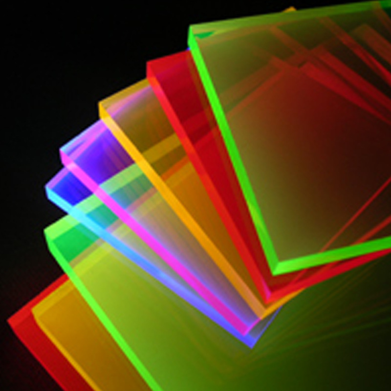 1mm透明红亚克力面板半透蓝黄绿有机玻璃板雕刻切割丝印加工