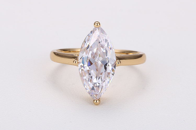 旭平首饰 wish热卖镀18k多色镶锆石戒指欧美时尚个性马眼石指环