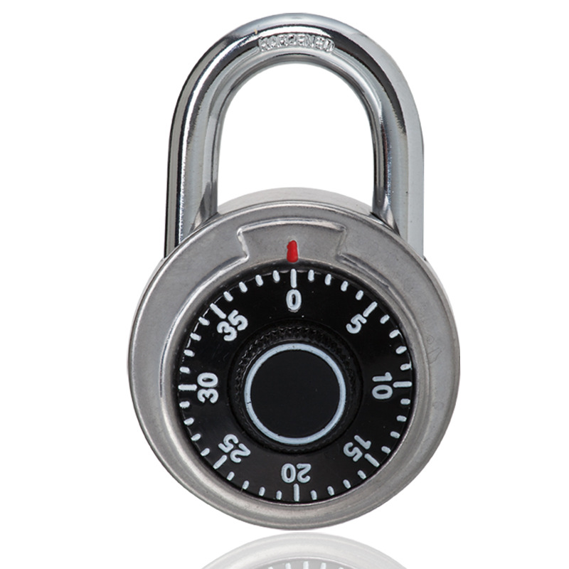 保险箱式大号不锈钢圆形旋转式转盘密码锁预设固定密码