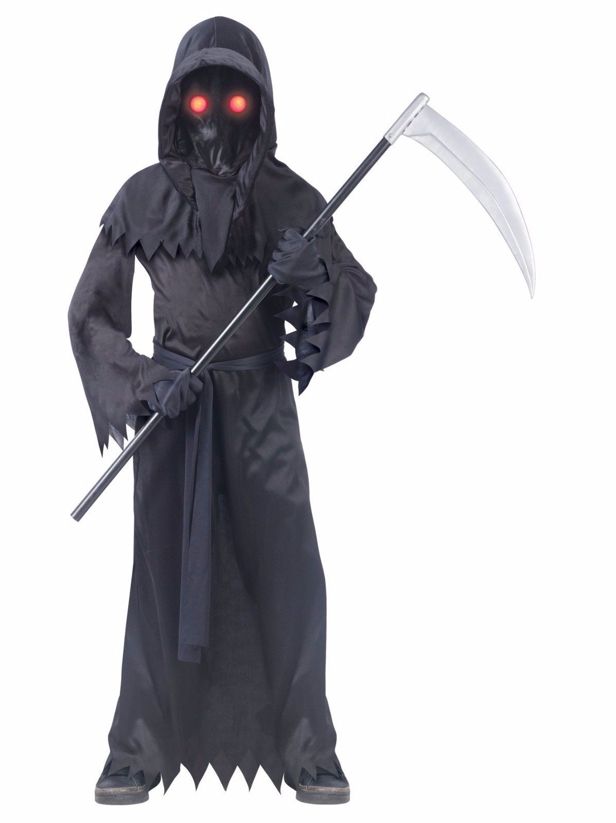 儿童万圣节表演服装黑暗使者幽灵服发光眼镜暗影恶魔