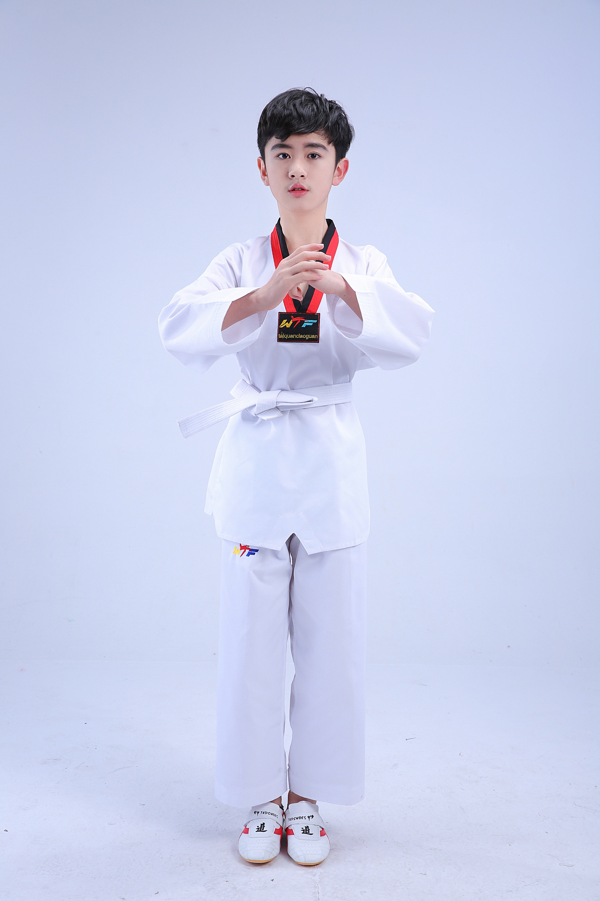 童装少儿武术服装 儿童跆拳道柔道衣服 男女童抬拳道表演服练功服