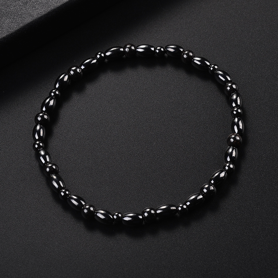 厂家直销欧美新款饰品wish亚马逊流行黑胆石磁石磁铁减肥脚链批发