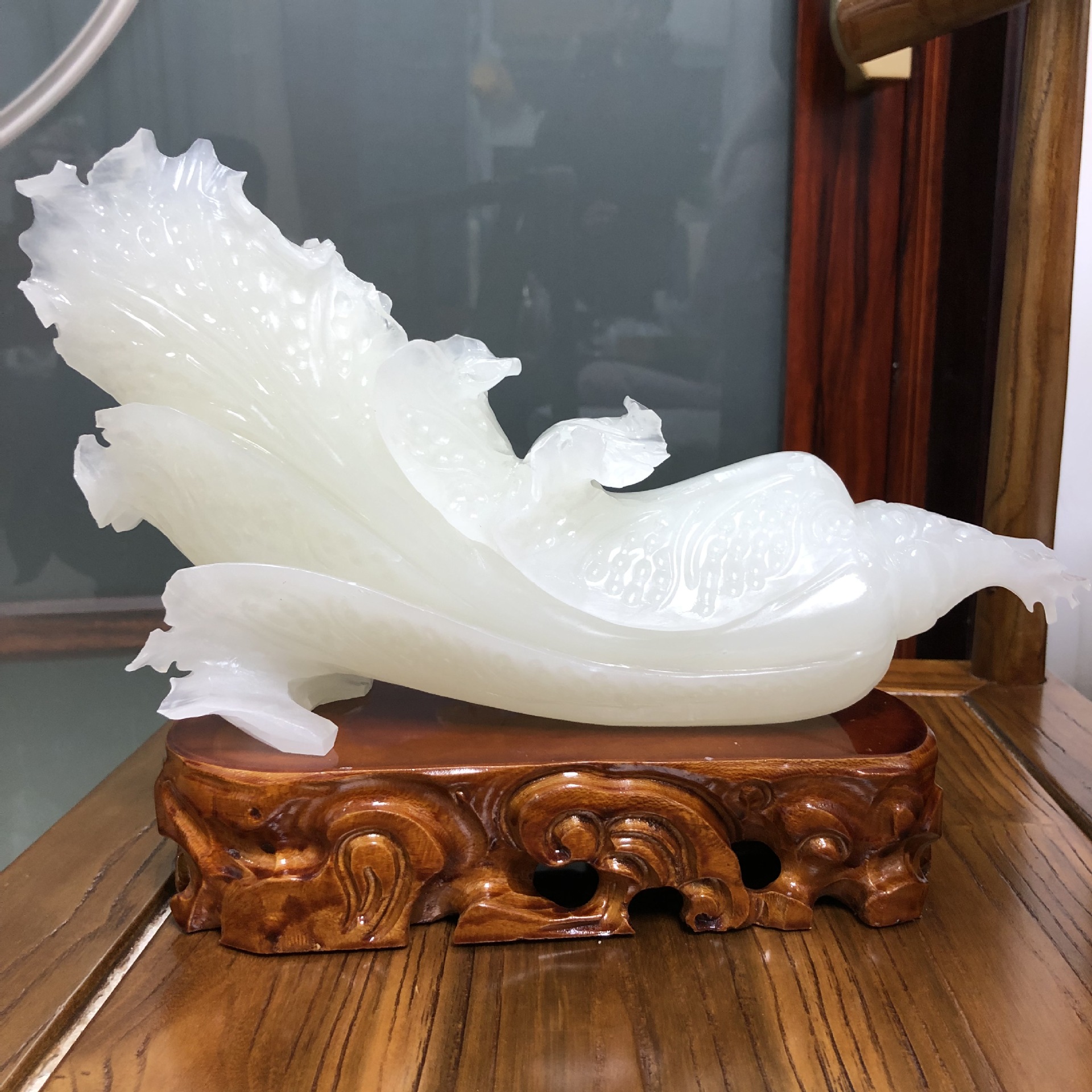 批发天然真玉阿富汗白玉白菜摆件摆饰品送亲朋好友礼品客厅家庭摆