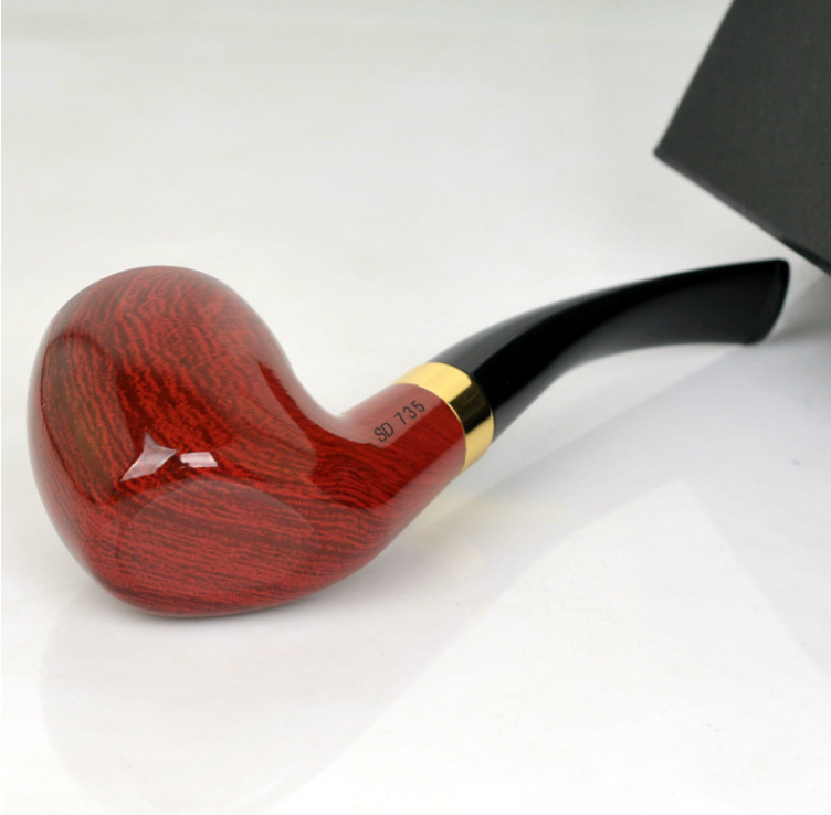 三达sanda sd-735 光面平底圆 弯式烟斗 礼盒套装过滤烟斗系列