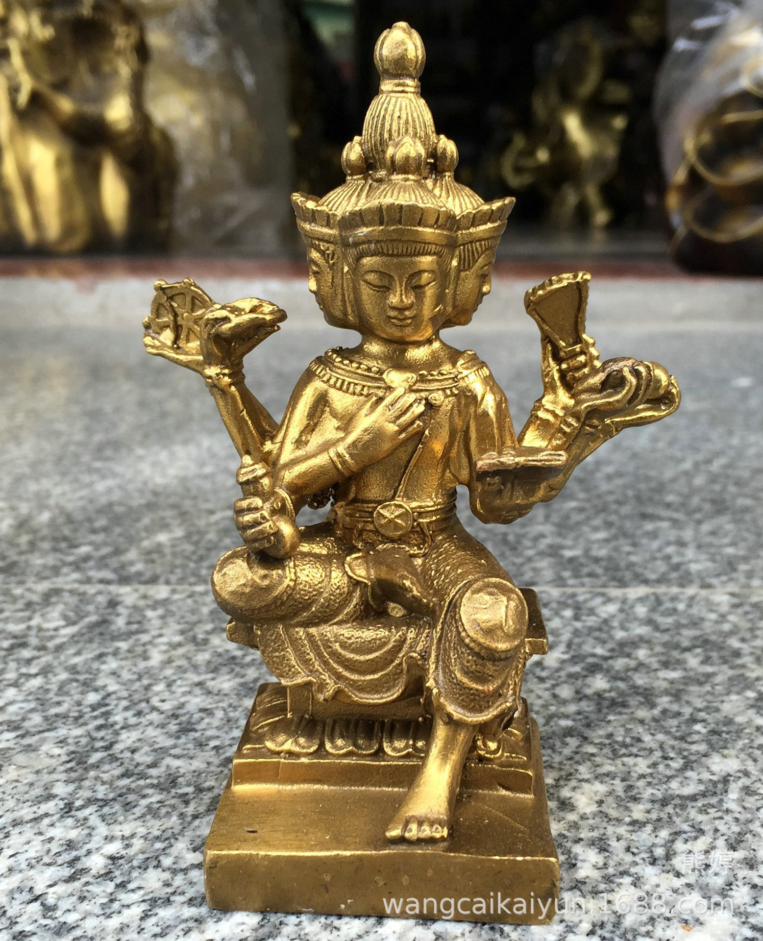 开光风水铜器纯铜泰国四面佛大梵天王佛像家居汽车装饰工艺品摆件