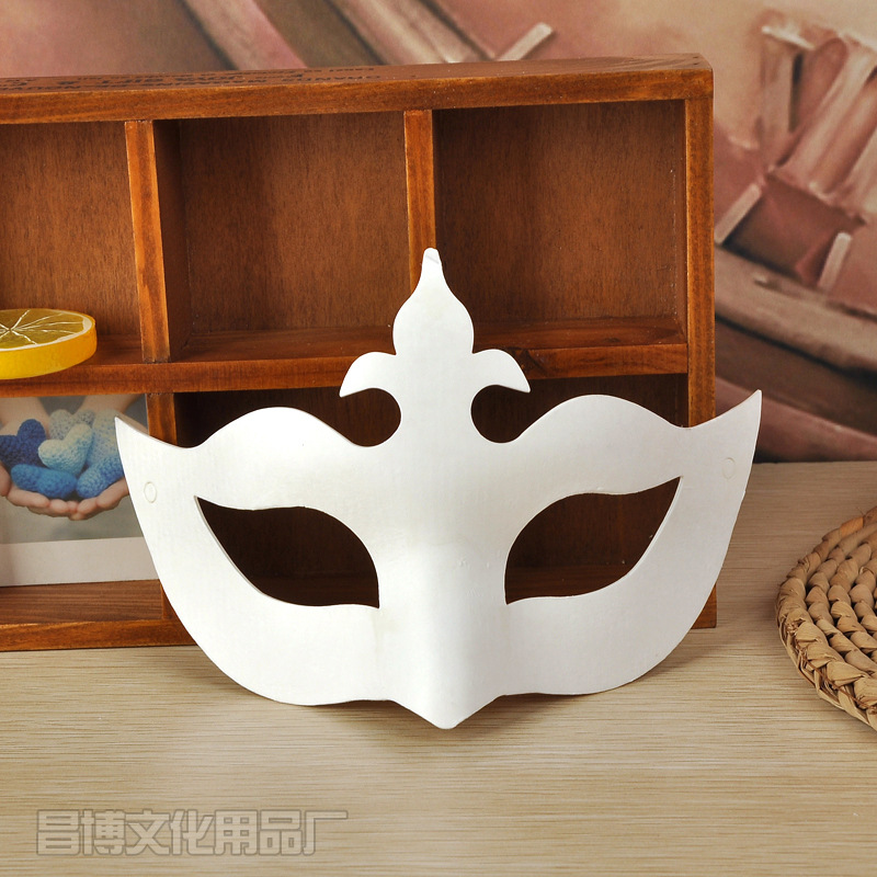 厚实耐用儿童diy白胚纸浆手绘创作绘画舞会皇冠佐罗蝴蝶面具批发