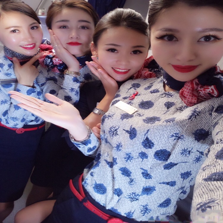 东航空姐制服青花瓷职业衬衫包臀裙航空空乘学院空姐制服职业套装