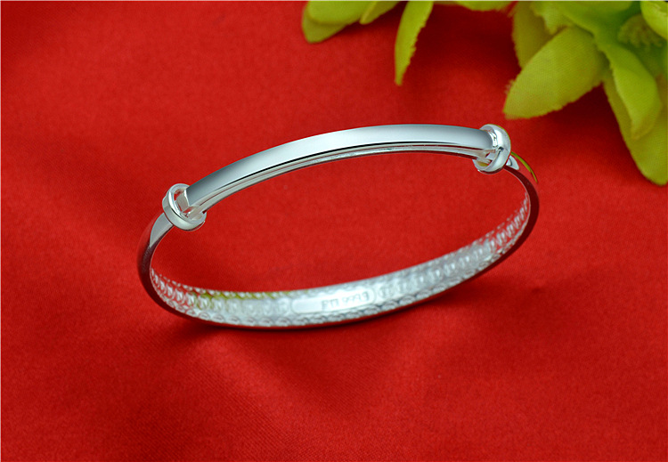 9实心内弧年年有鱼手镯送礼送妈妈纯银手环代理