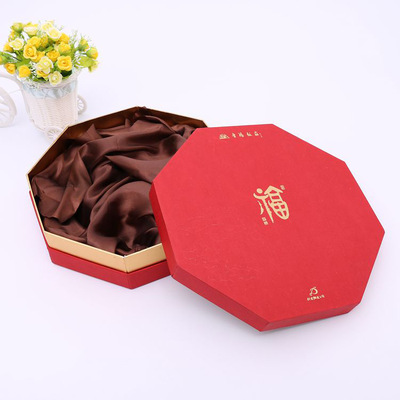 生产供销八边形礼品包装收纳纸盒 新年喜庆用品包装礼盒定制logo