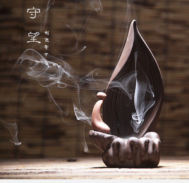 超凡陶瓷禅意倒流香炉 守望·凝神静气 佛教香道摆件 现货批发