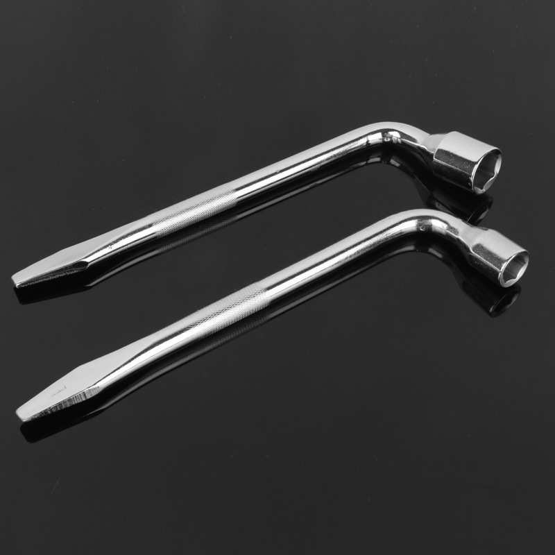 厂家l型轮胎扳手弯头螺刀扳手带撬棒汽车维修套筒扳手17-24m