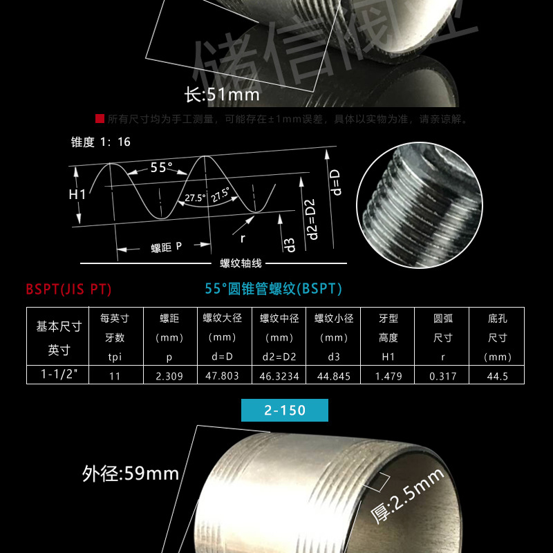 304不锈钢管外丝 6分圆双头牙对丝抛光直通内接头免焊配件1寸5水2
